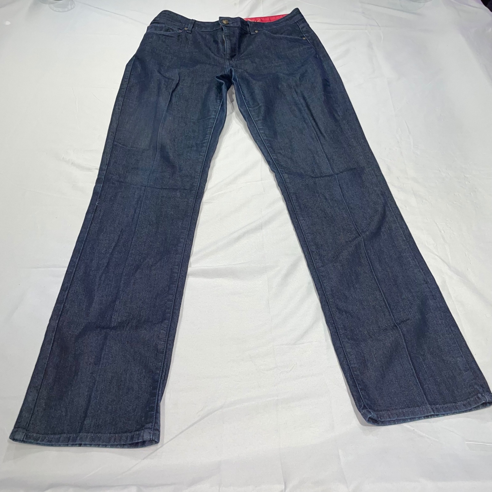 Straight Faith Womens Dark Rinse Indigo Straight Leg Jeans 87-001c Size 34x32.5